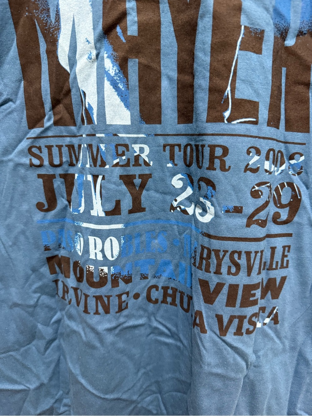 John Mayer 2008 Summer Tour California Blue Tour T-Shirt 2 Sided Men’s Sz Large - Picture 5 of 6